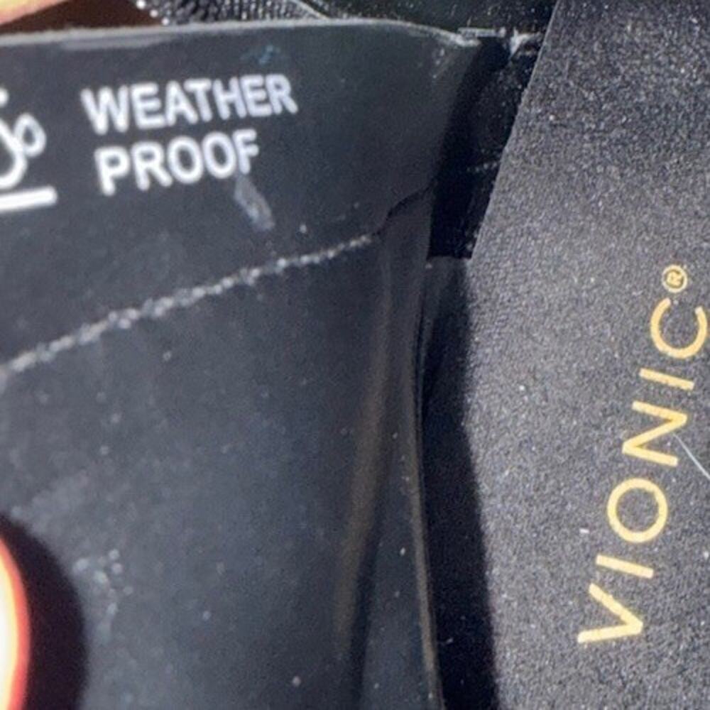 VIONIC Women’s Truckee Weather Proof Black Heeled Ankle Leather Boots Size 9.5 - Picture 7 of 8